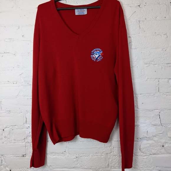 Vintage Retro Toronto Blue Jays Le Sport Red Sweater - Picture 2 of 4